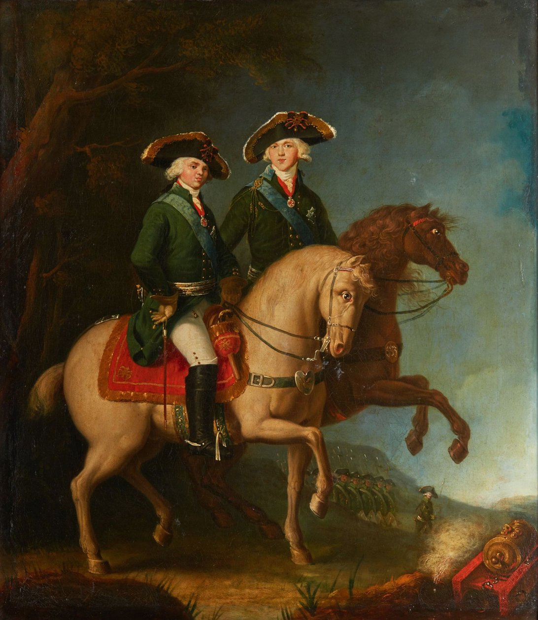 Portrét velkovévodů Alexandra Pavloviče a Konstantina Pavloviče, 1795. od Unbekannt