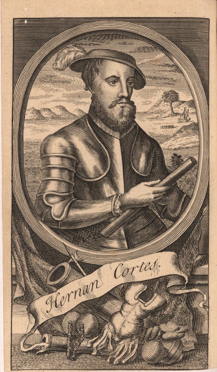 Portrét Hernana Cortese 1485-1547, 1741. od Unbekannt