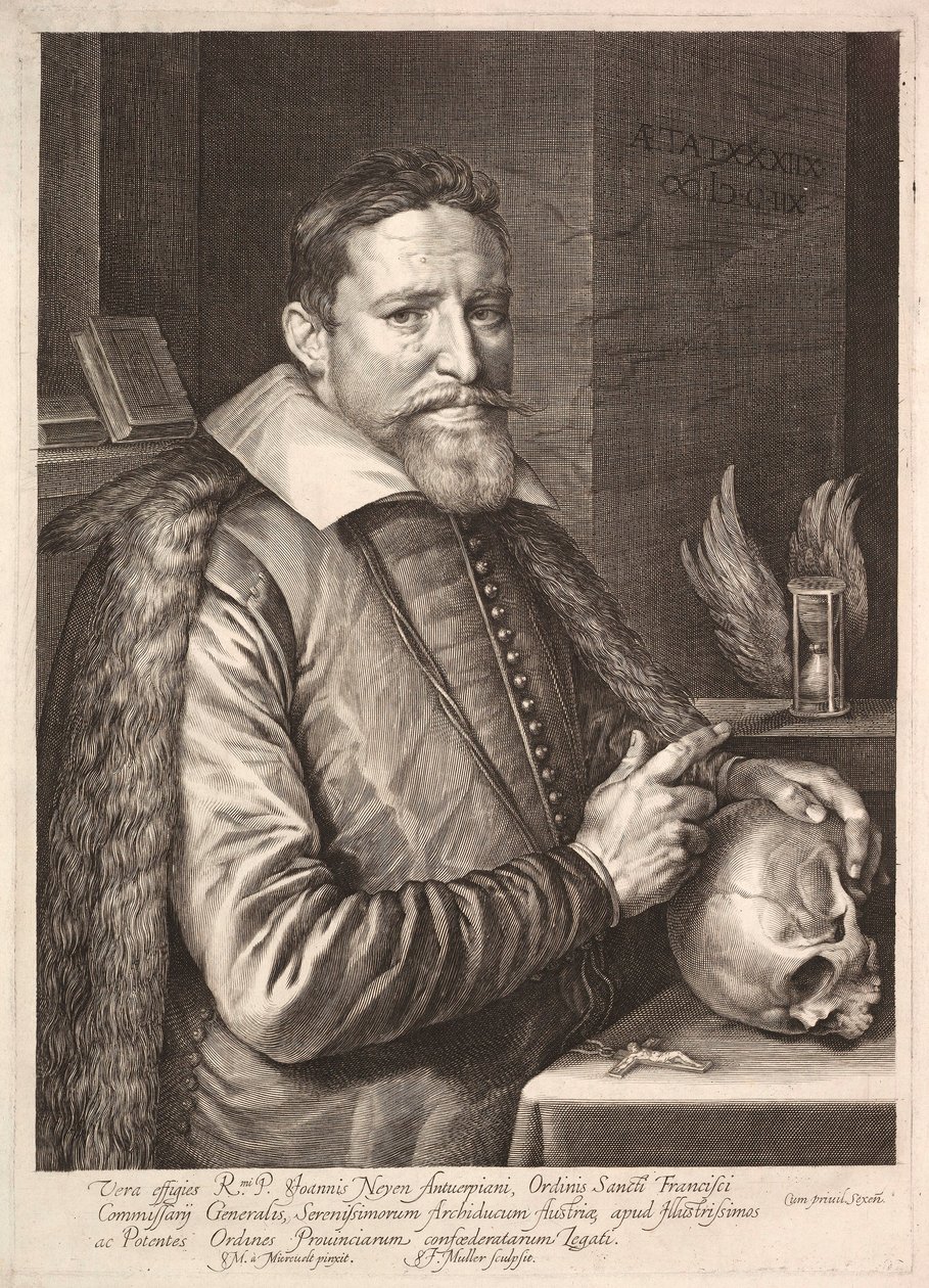 Portrét Johannese Neyena, generála Řádu františkánů, velvyslance v Trevíru, 1608. od Unbekannt