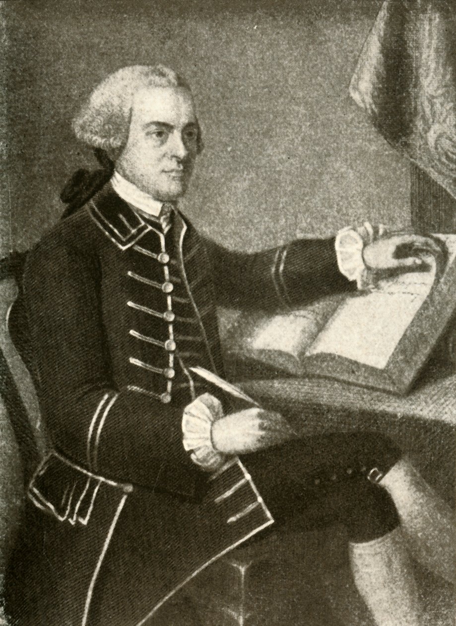Portrét Johna Hancocka, v kabátě s dvojitými klopami na kapsách, c1780, 1937. od Unbekannt