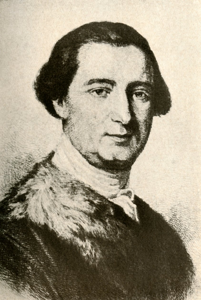 Portrét Johna Penna, koloniálního guvernéra, ukazující kabát s kožešinovým lemováním, c1750, 1937. od Unbekannt
