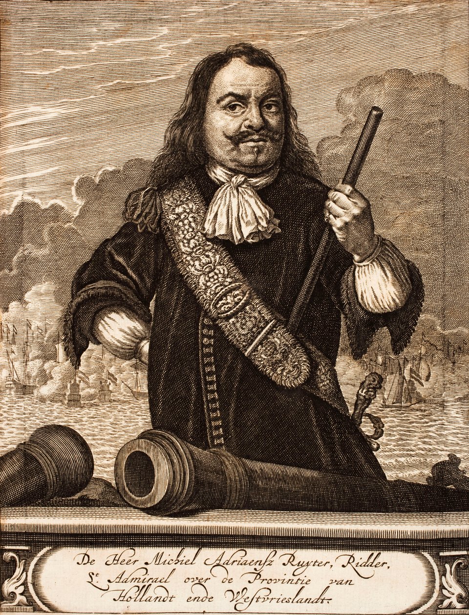 Portrét Michiela de Ruytera 1607-1676 Od: Scene of War, 1675. od Unbekannt