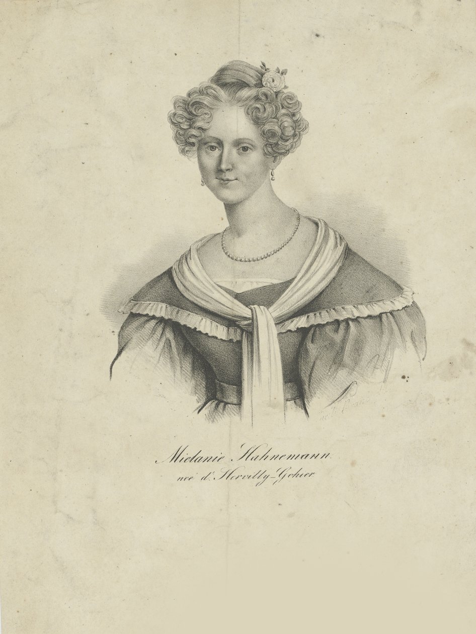 Portrét Mélanie dHervilly Gohier Hahnemann 1800-1878, 1830-1835. od Unbekannt