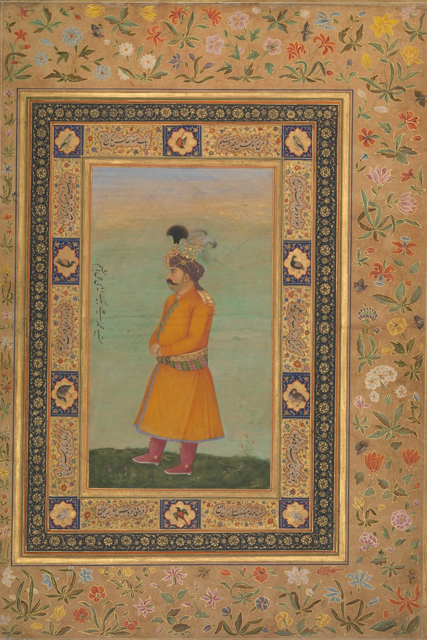 Portrét Muhammada Aliho Baiga, Folio z alba Shah Jahan, recto, začátek 19. století. od Unbekannt