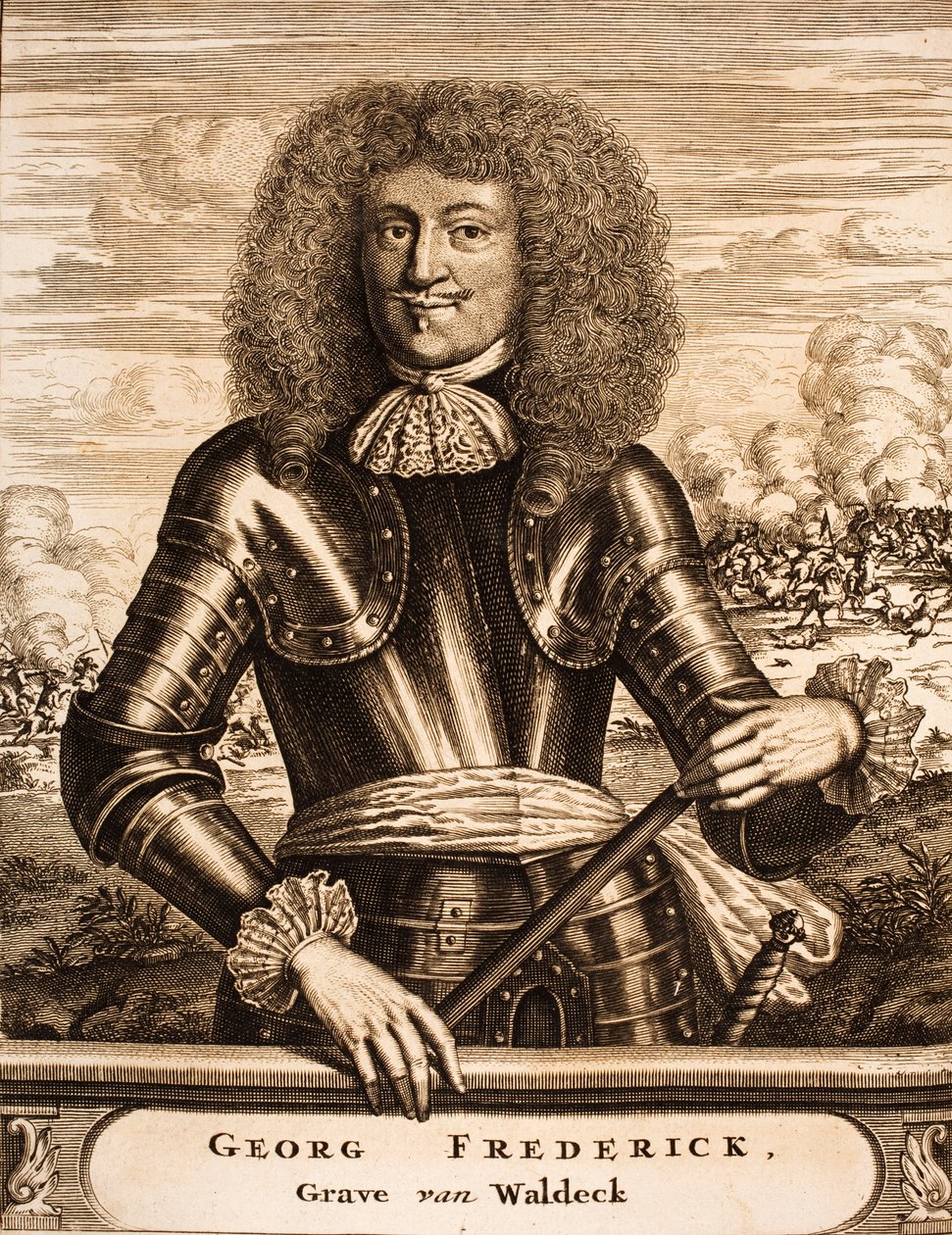 Portrét prince Georga Friedricha z Waldecku 1620-1692 Od: Válečná scéna, 1675. od Unbekannt