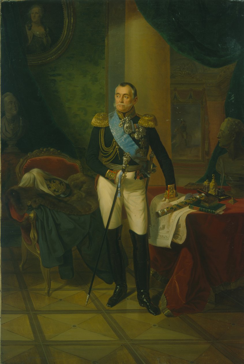 Portrét knížete Petra Volkonského 1776-1852, c. 1850 od Unbekannt