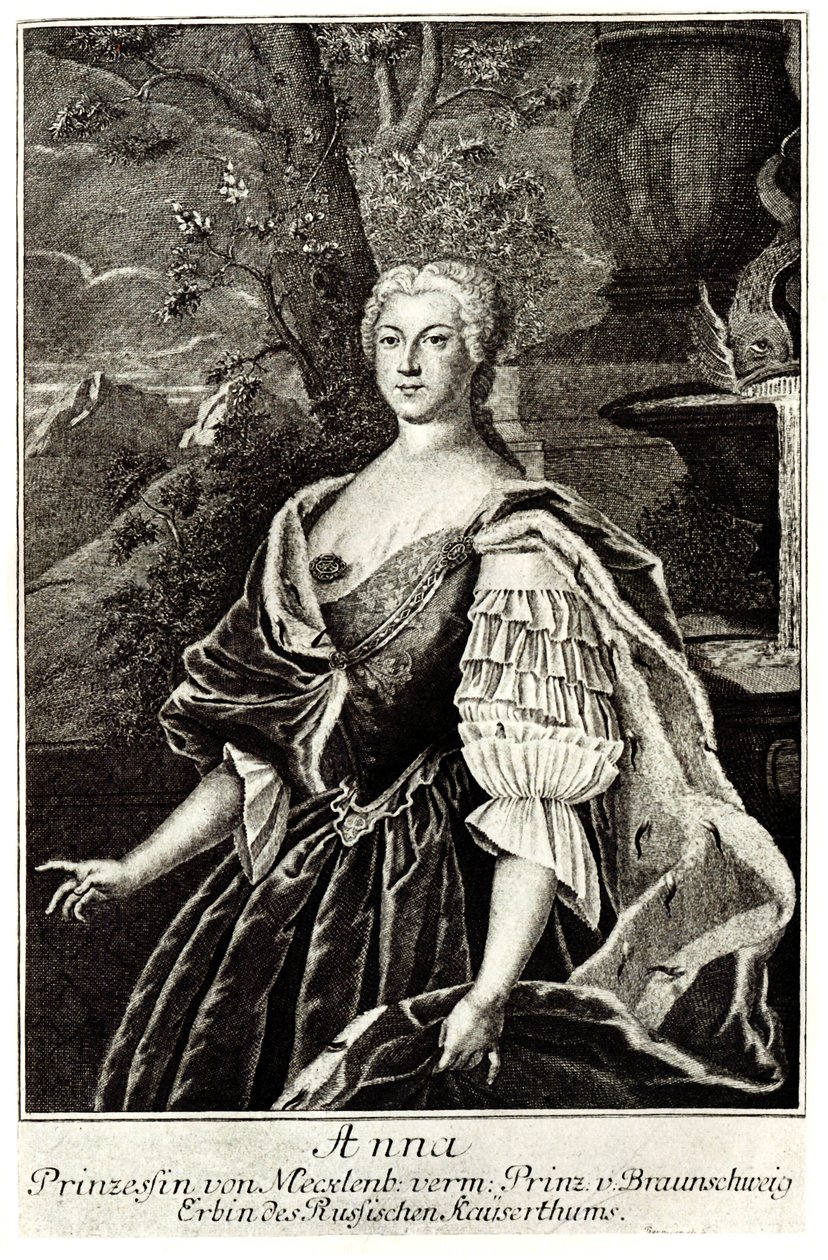 Portrét kněžny Anny Leopoldovny 1718-1746, matka carů Ivana VI od Unbekannt