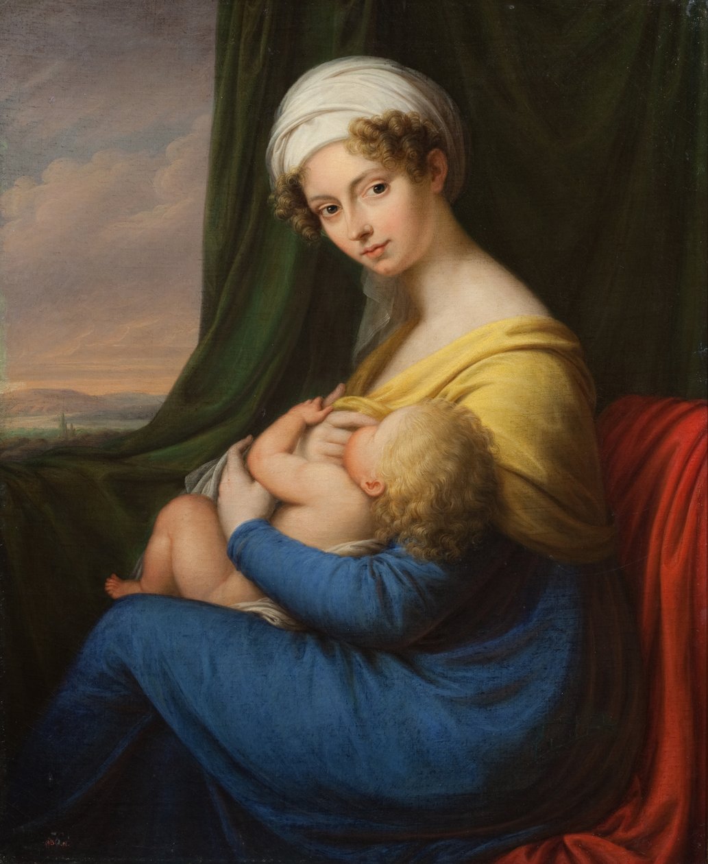 Portrét princezny Marie Fjodorovny Barjatinské, rozené Kellerové 1792-1858 se synem, 20. léta 19. století. od Unbekannt