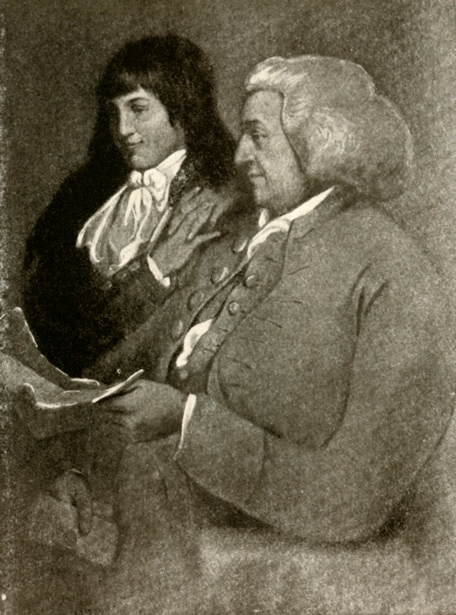 Portrét Samuela Shoemakera, v bobwig, a jeho syna, 1789, 1937. od Unbekannt
