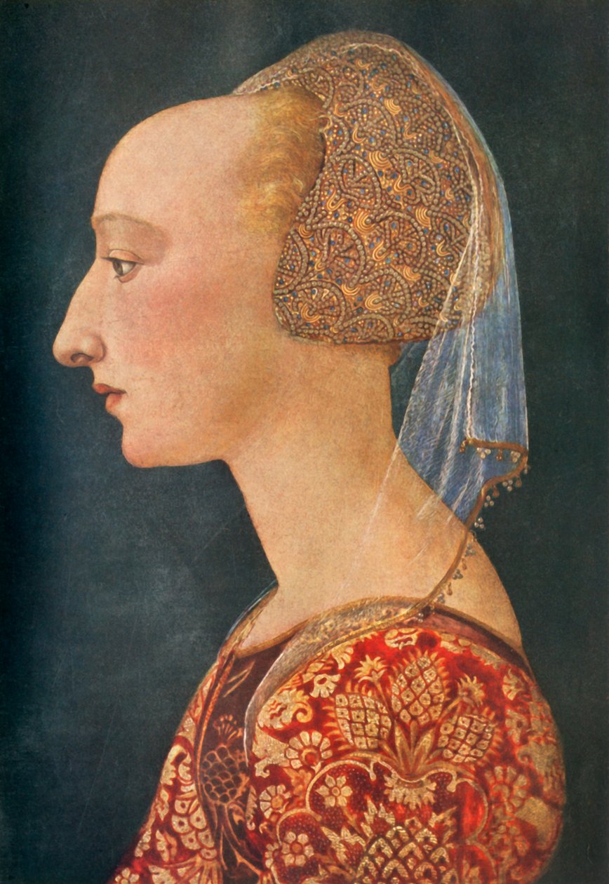 Portrét dámy v červeném, 1460-1470, 1934. od Unbekannt