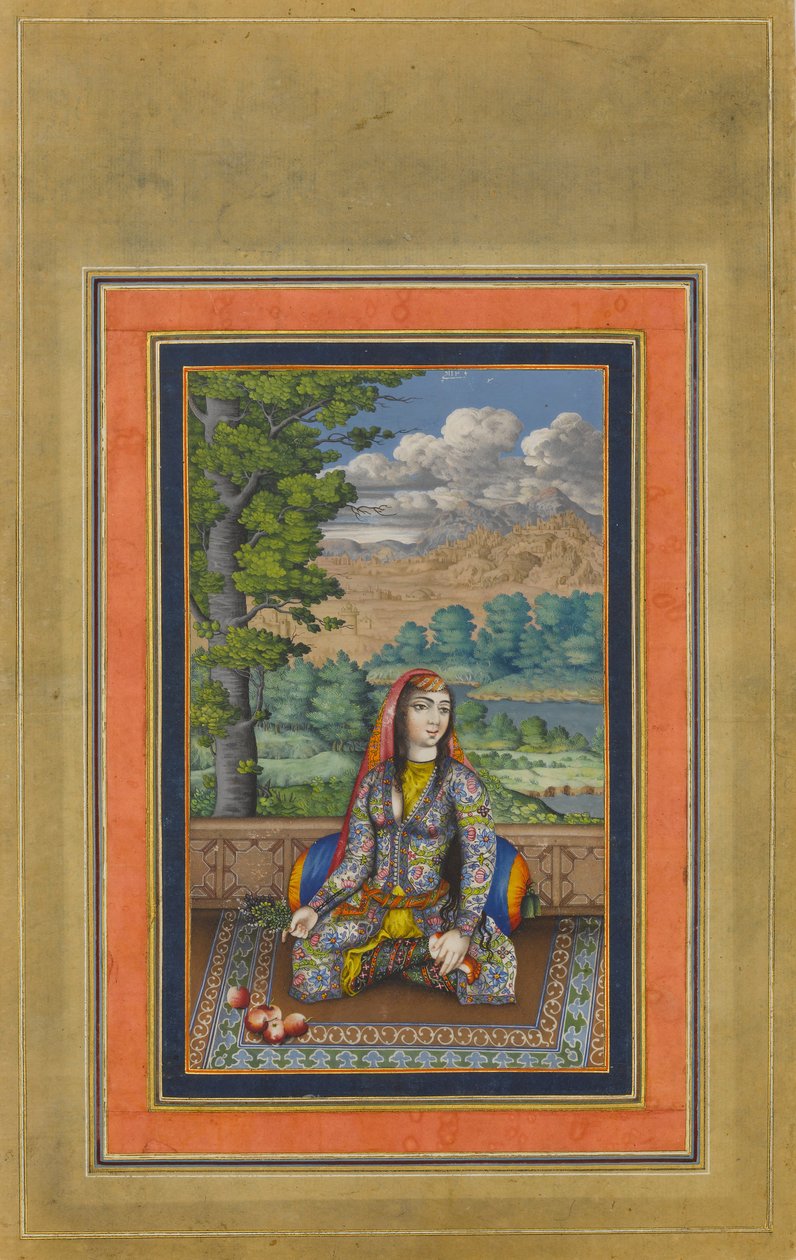 Portrét perské dámy, Folio z Davisova alba, ca. 1736-37. od Unbekannt