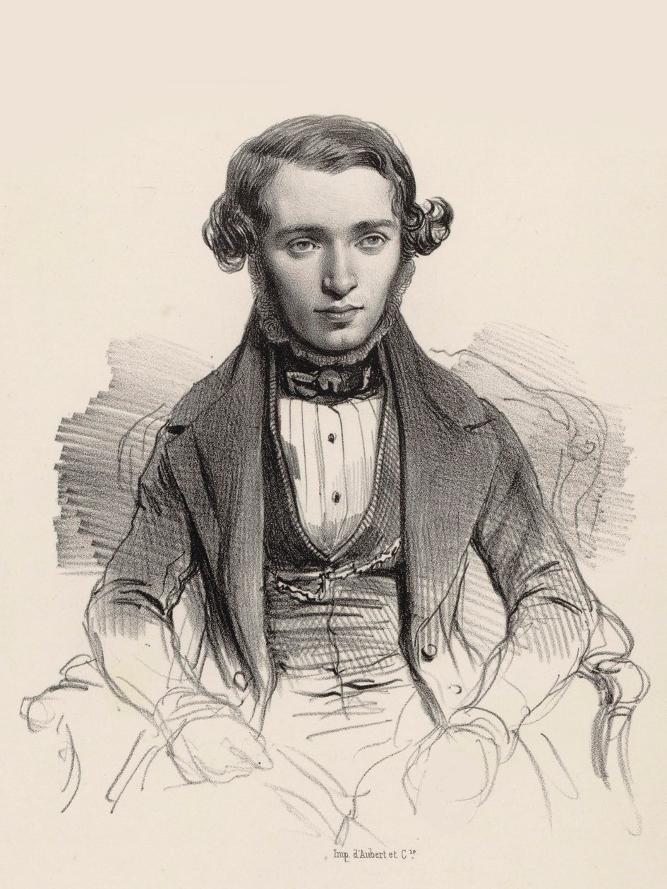 Portrét pianisty a skladatele Jacoba Rosenhaina 1813-1894, 1845. od Unbekannt
