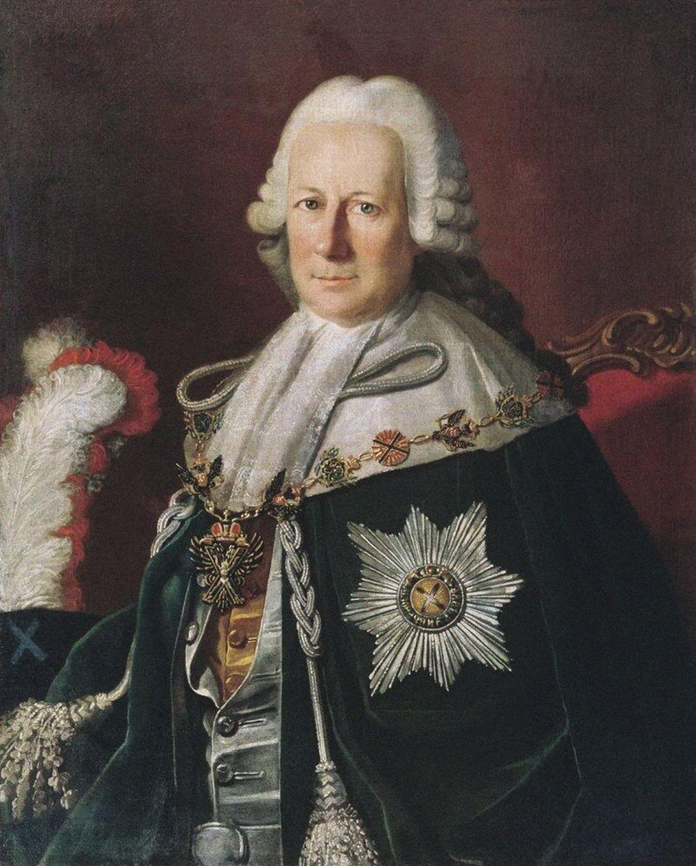 Portrét admirála Semjona Ivanoviče Mordvinova 1701-1777 podle Carla Ludwiga Christinecka, 1771 od Unbekannt