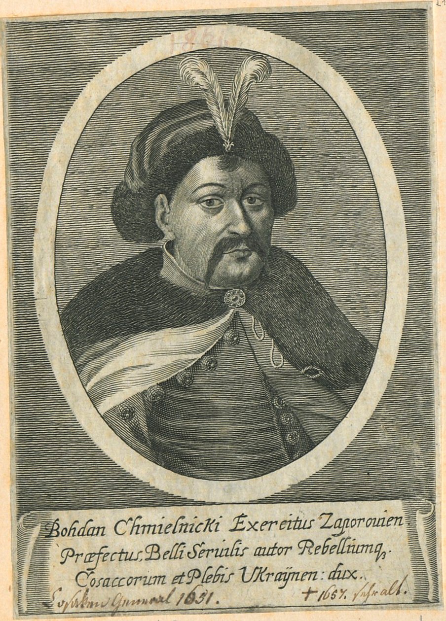 Portrét kozáckého hejtmana Ukrajiny Bohdana Chmelnického 1595-1657 od Unbekannt