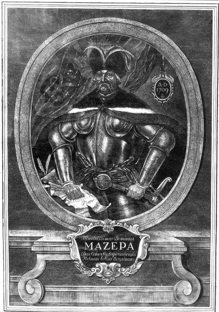 Portrét hejtmana Ivana Mazepy 1639-1709, 1709 od Unbekannt