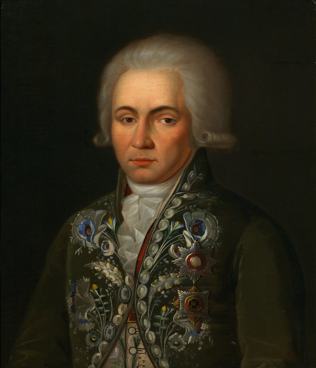 Portrét básníka Gavrily R. Derzhavin 1743-1816, 90. léta 18. století od Unbekannt