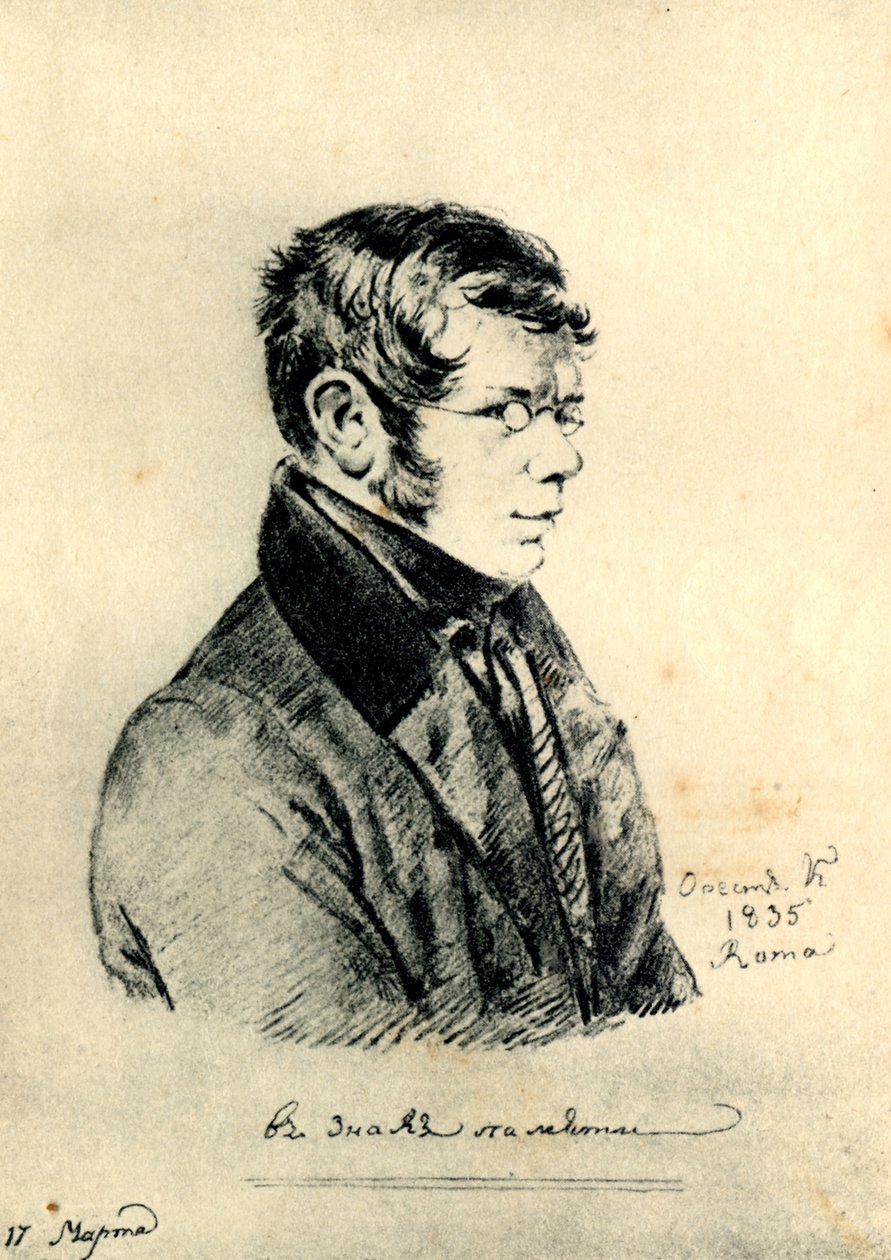 Portrét básníka knížete Petra A. Vjazemského 1792-1878 podle kresby O. Kiprenského od Unbekannt