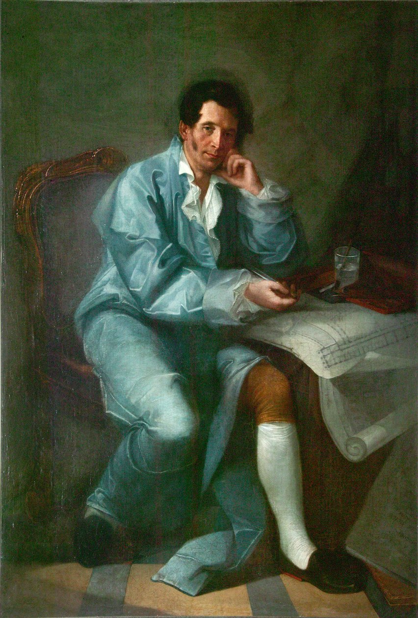 Portrét architekta Jean-Baptiste Vallin de la Mothe 1729-1800 od Unbekannt