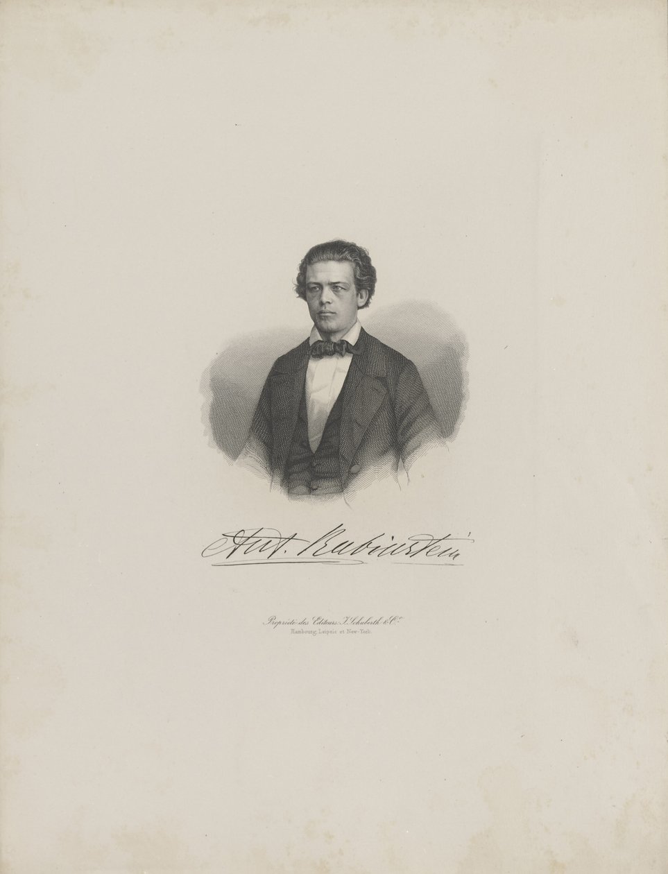Portrét skladatele Antona Rubinsteina 1829-1894, c. 1850. od Unbekannt
