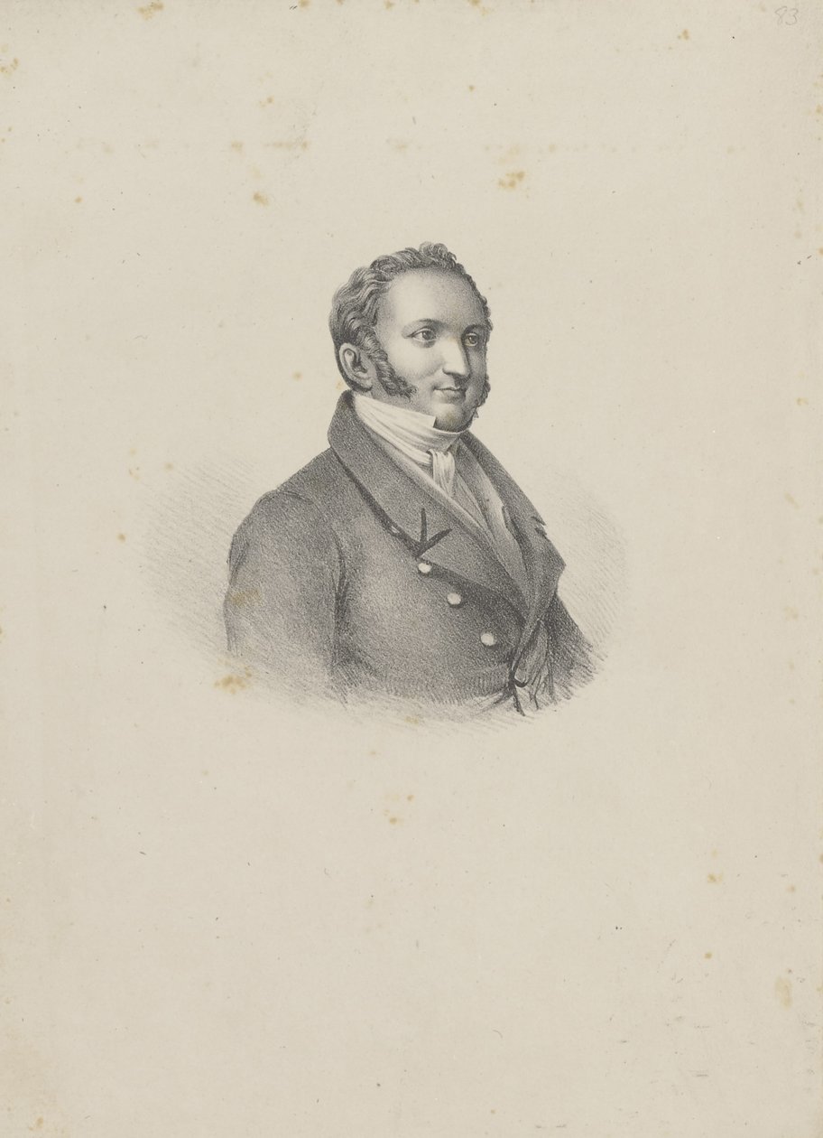 Portrét skladatele Gioachina Antonia Rossiniho 1792-1868, 1826. od Unbekannt