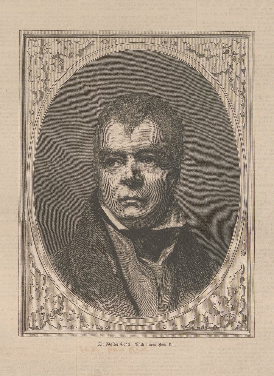 Portrét historického romanopisce a básníka Sira Waltera Scotta 1771-1832, 1871. od Unbekannt
