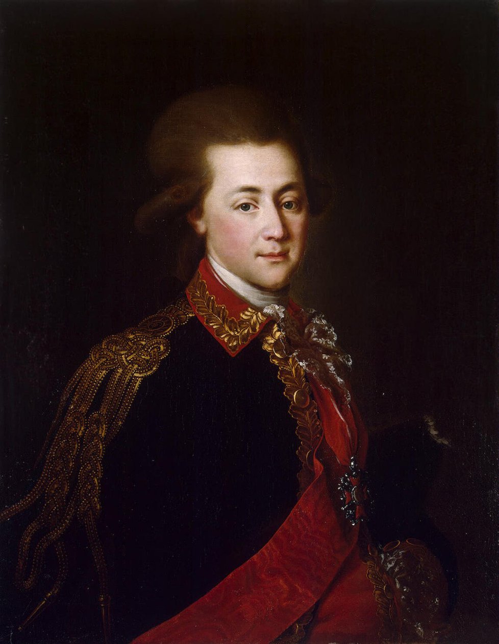 Portrét palácového pobočníka Alexandra Lanskoye, oblíbeného Kateřiny II., 1784 od Unbekannt
