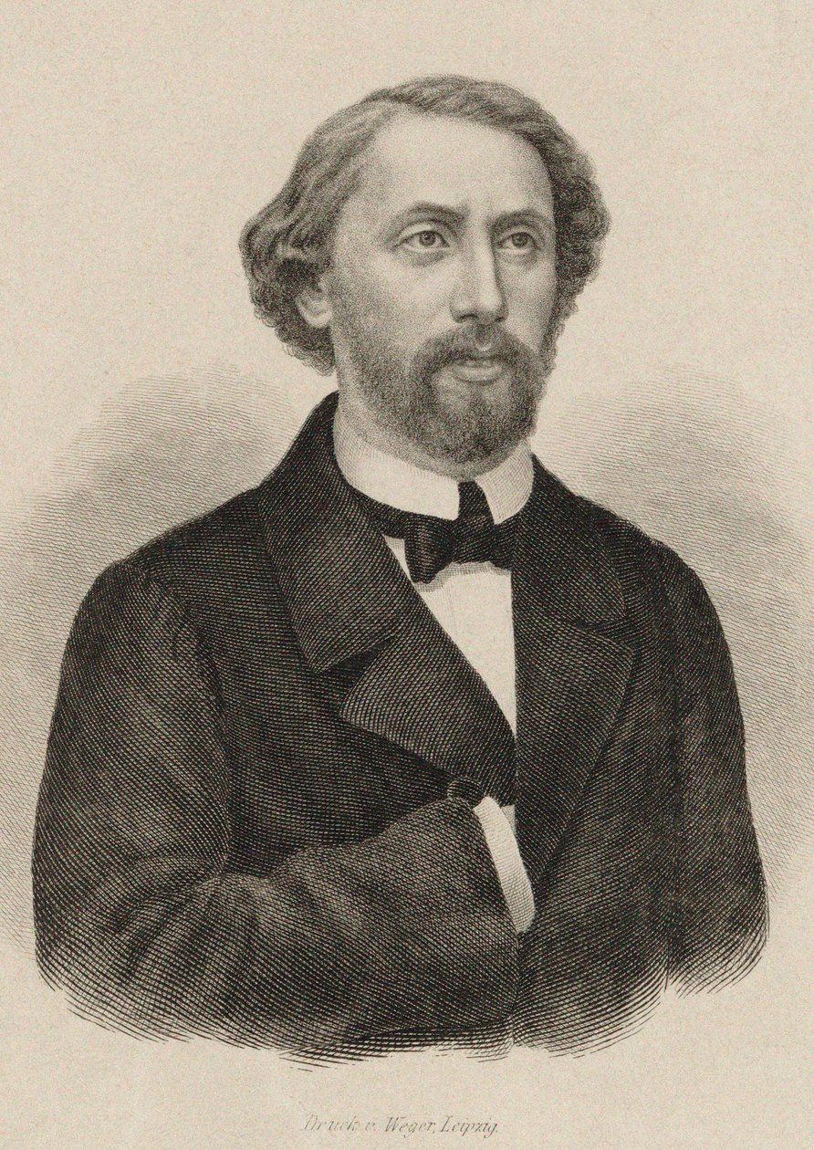 Portrét pianisty a skladatele Julia Schulhoffa 1825-1898, 1860. od Unbekannt