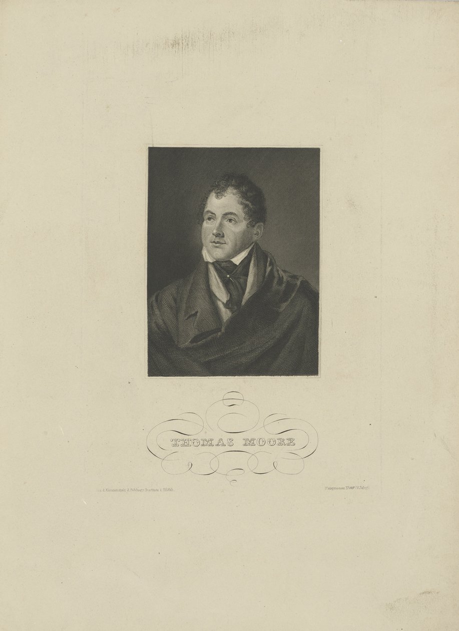 Portrét básníka Thomase Moorea 1779-1852, 30. léta 19. století. od Unbekannt