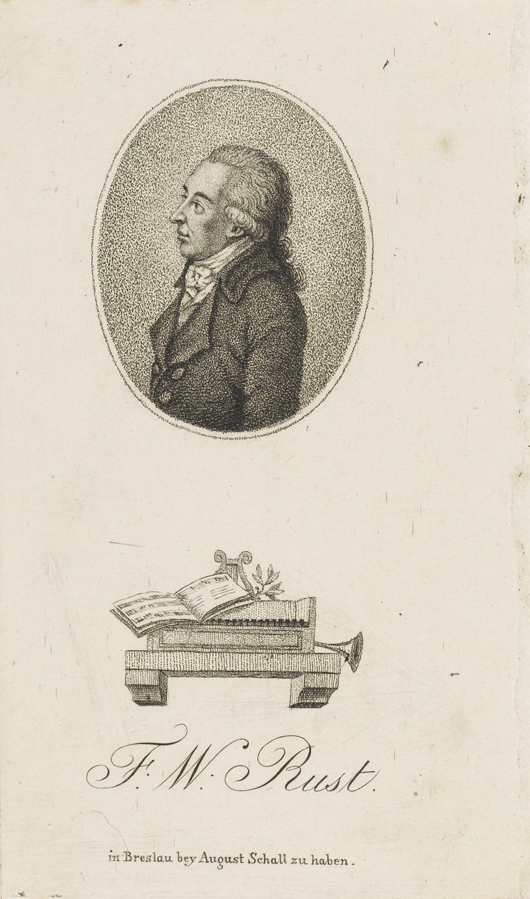 Portrét houslisty a skladatele Friedricha Wilhelma Rusta 1739-1796, c. 1800. od Unbekannt