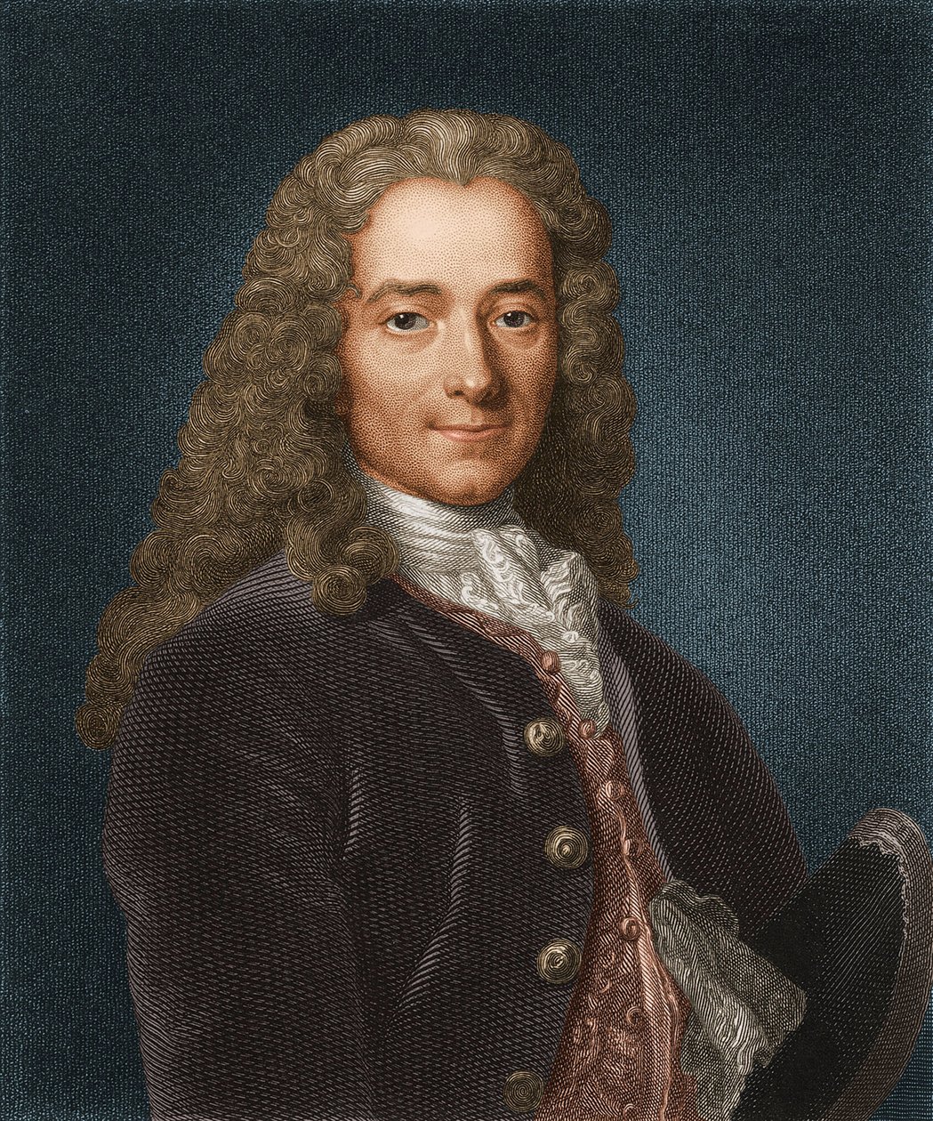 Portrét spisovatele, esejisty a filozofa Francoise Marie Arouet de Voltaire 1694-1778, 30. léta 18. od Unbekannt