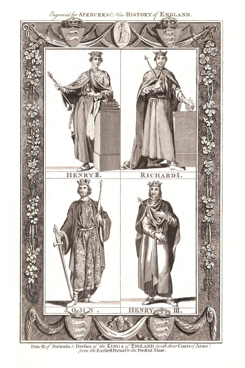 Portréty a šaty anglických králů s erby, 1784 od Unbekannt