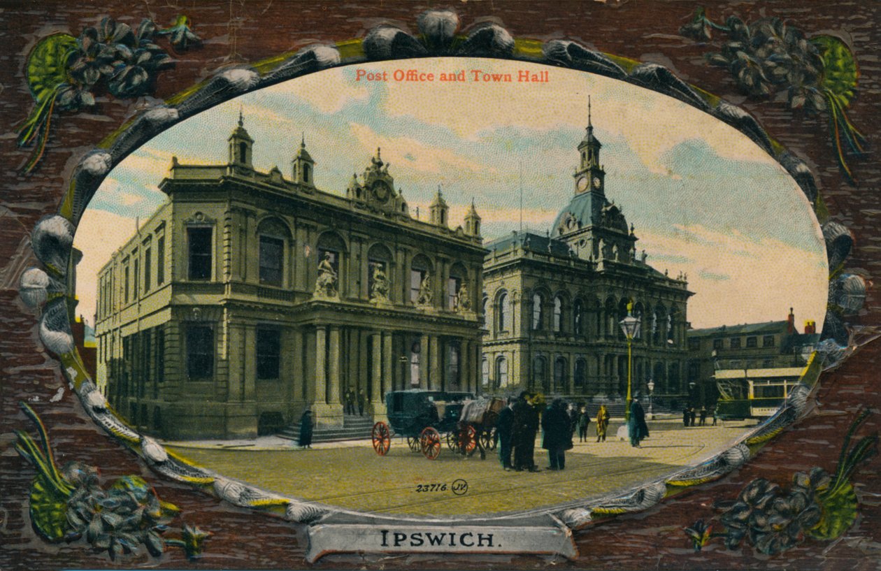 Pošta a radnice, Ipswich, Suffolk, c1905 od Unbekannt