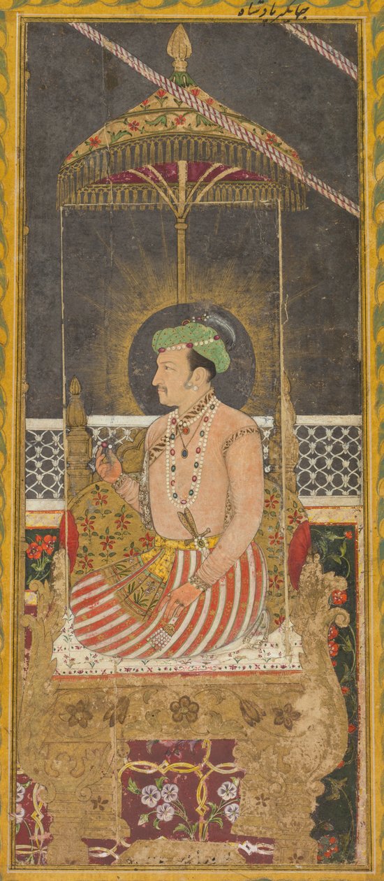 Posmrtný portrét císaře Jahangir pod baldachýnem, c. 1650. od Unbekannt
