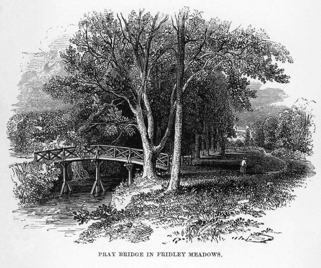 Pray Bridge ve Fridley Meadows, Surrey, 19. století od Unbekannt