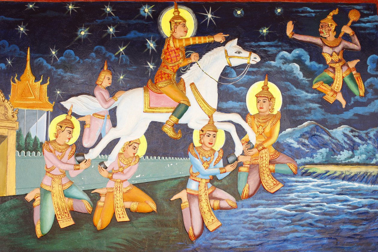 Klášter Preah Prom Rath Siddhártha Gautama se toulal palácem sám Luxus, který ho kdysi těšil, mu nyní připadal groteskní, Siem Reap, Kambodža od Unbekannt
