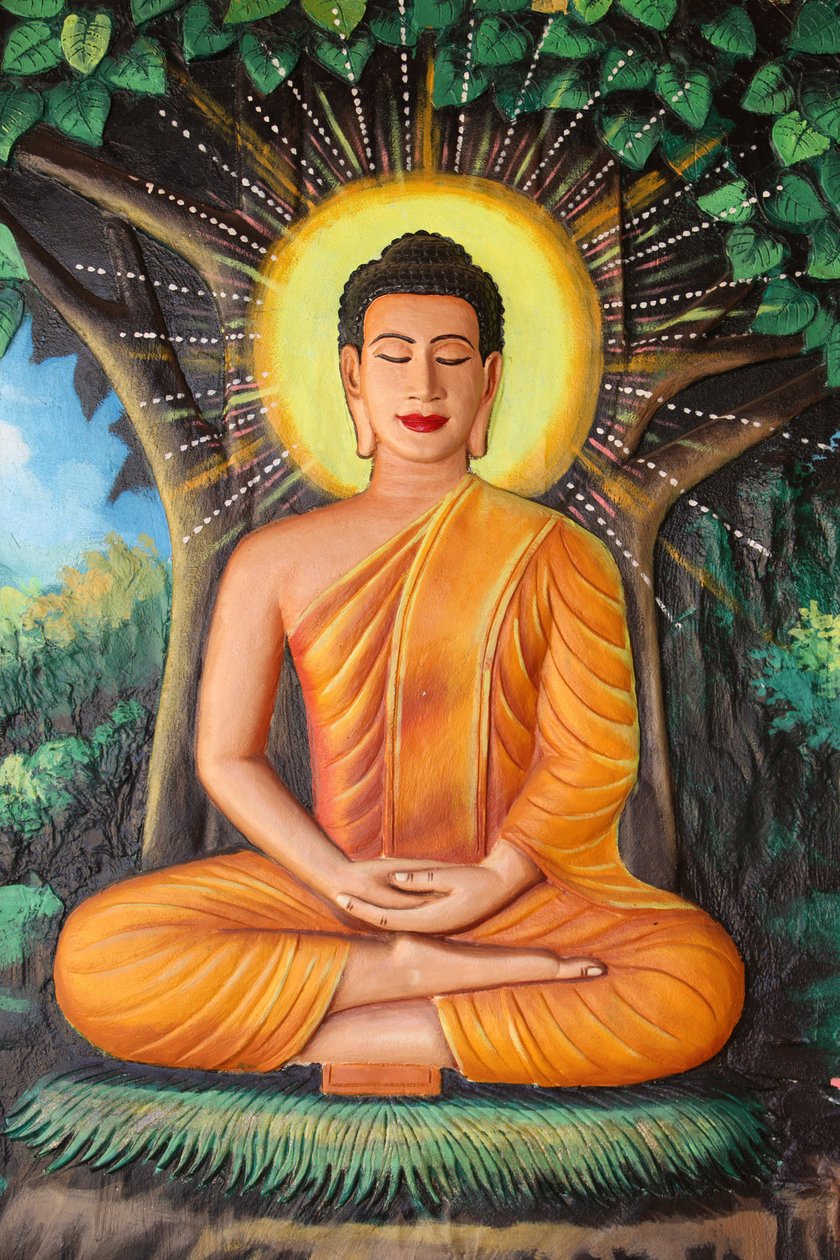 Klášter Preah Prom Rath. Život Buddhy. Meditace na lotosový květ. Siem Reap Kambodža od Unbekannt