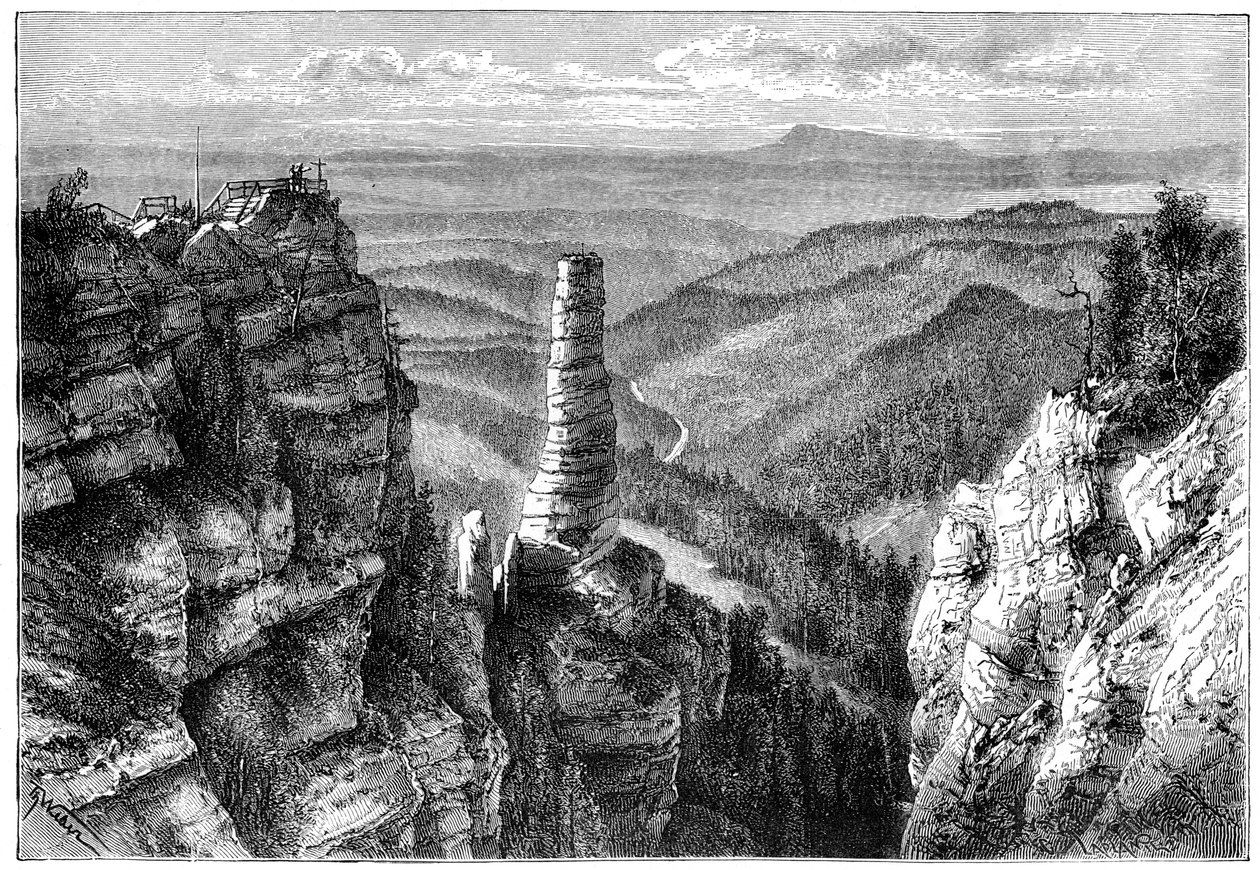 Prebischer Kogel, v Saském Švýcarsku, 1879 od Unbekannt