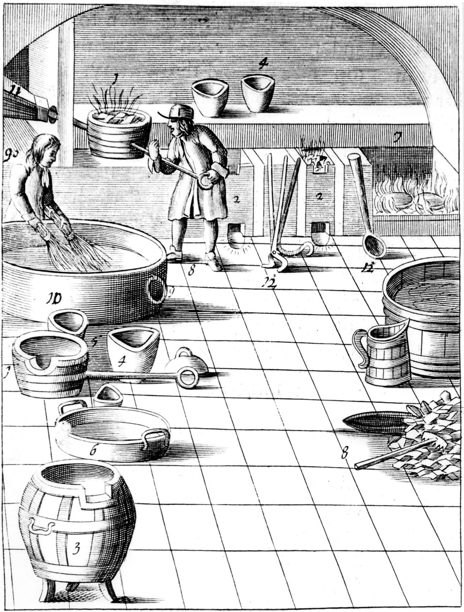 Příprava mědi a stříbra k legování pro výrobu mincí, 1683 od Unbekannt