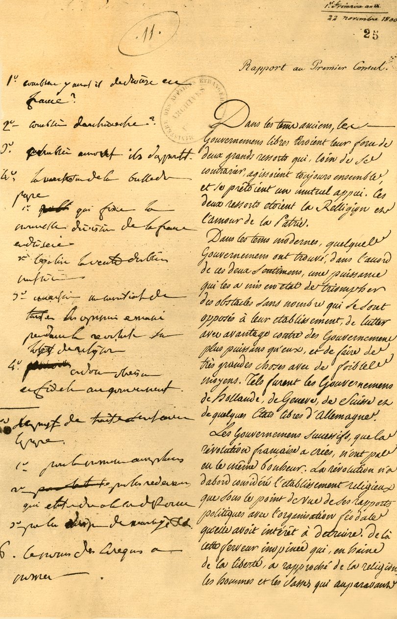 Přípravné poznámky pro konkordát, 22. listopadu 1800, 1921. od Unbekannt