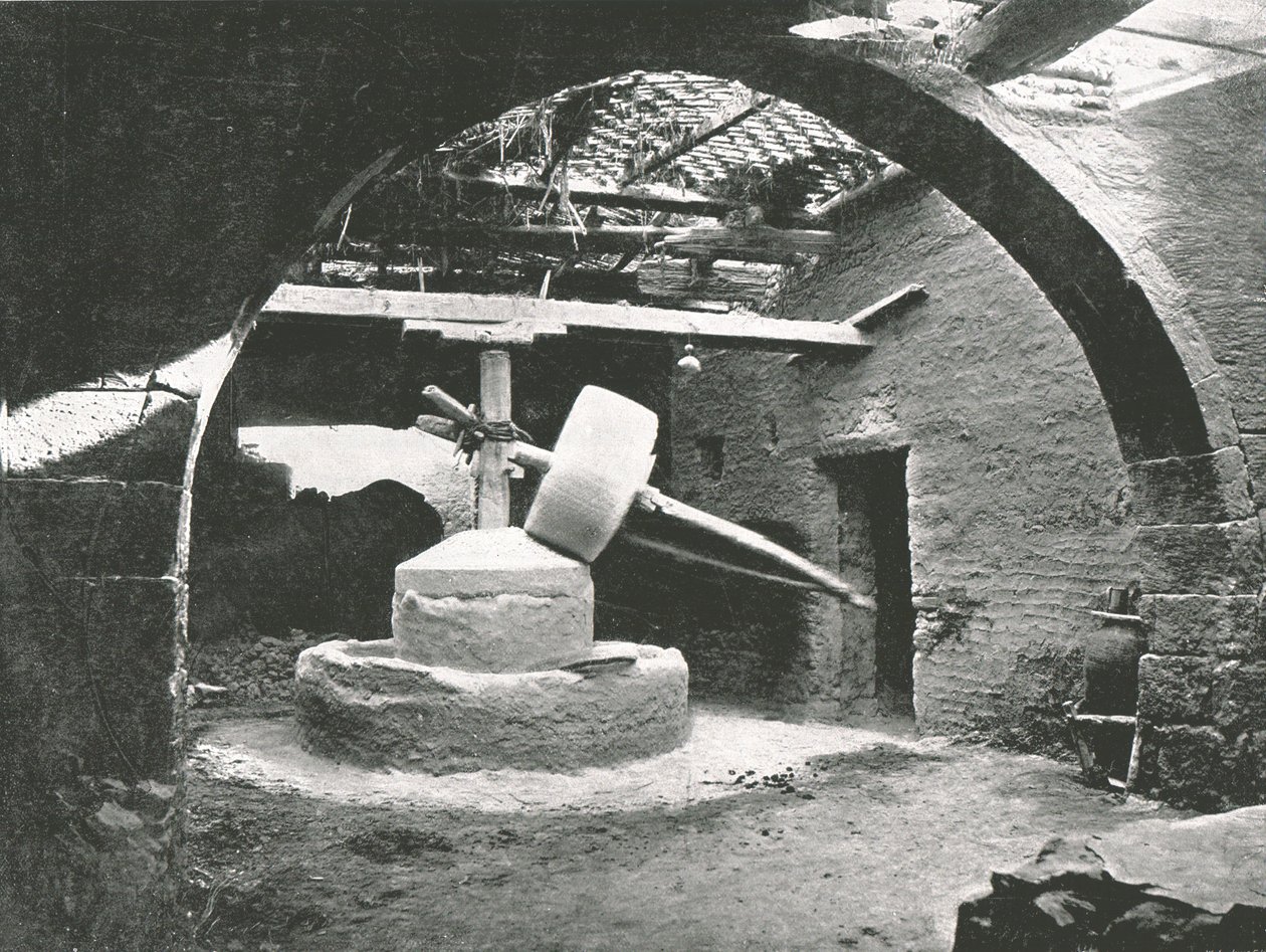 Primitivní kukuřičný mlýn, delta Nilu, Egypt, 1895. od Unbekannt