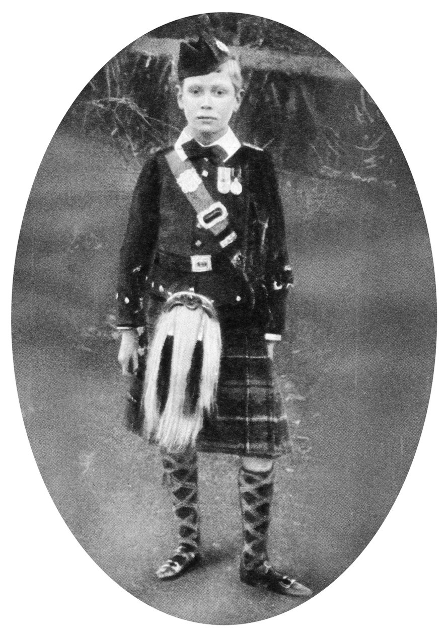 Princ Albert v šatech Highland, Sandringham, Norfolk, 1909 od Unbekannt