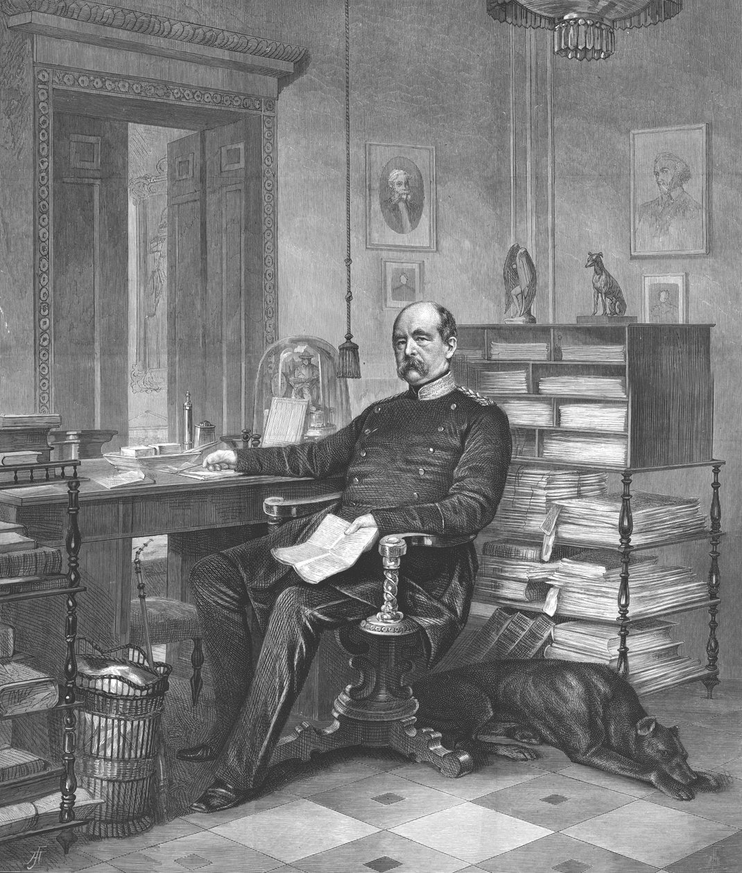 Princ Bismarck ve své studii, 1875 od Unbekannt