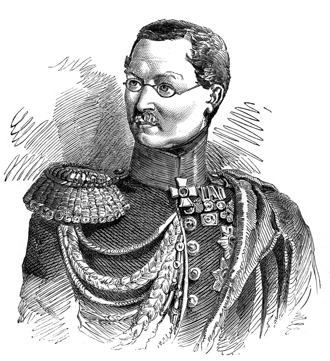 Princ Gortschakoff, generální vrchní velitel ruských sil v Podunajských knížectvích, 1853 od Unbekannt