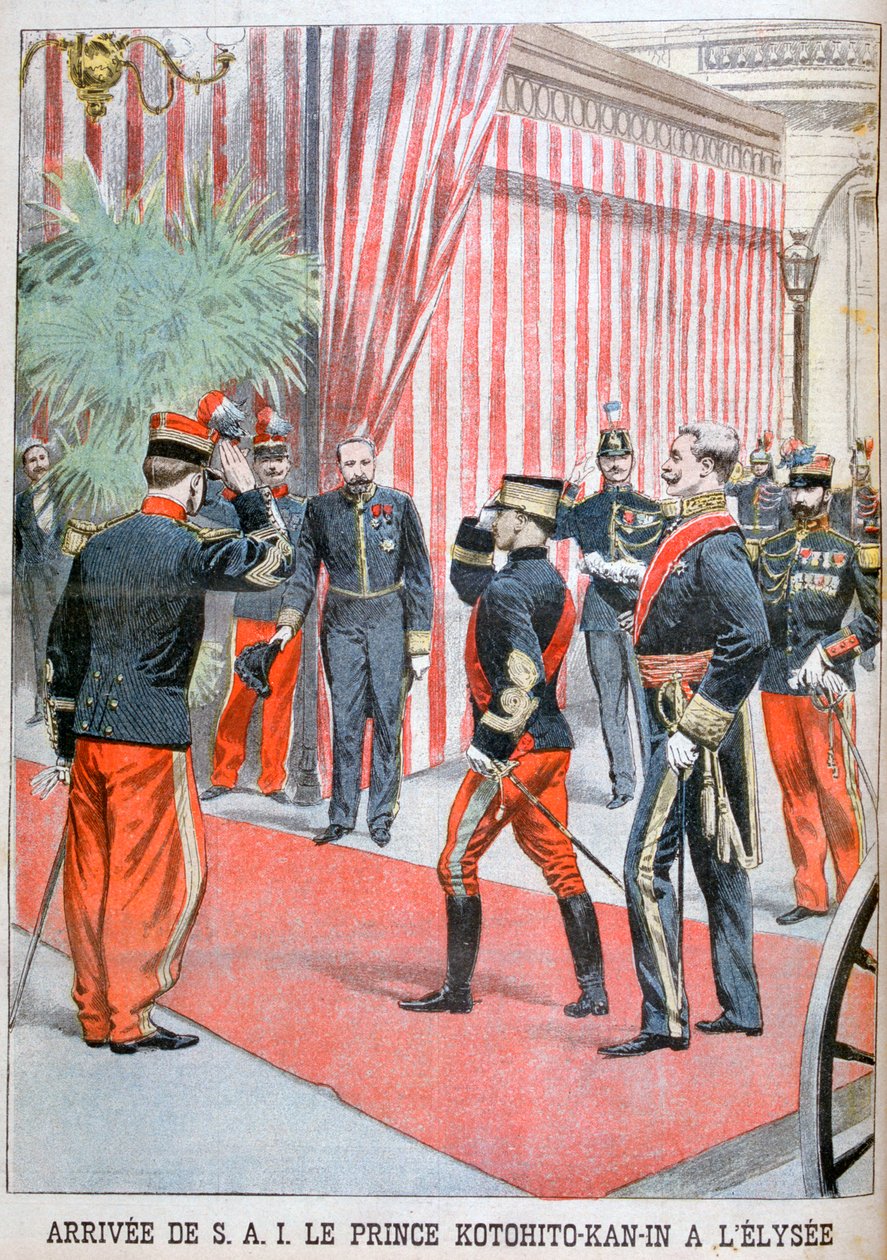 Princ Kotohito Kan při příjezdu do Elysejského paláce, Paříž, 1900 od Unbekannt