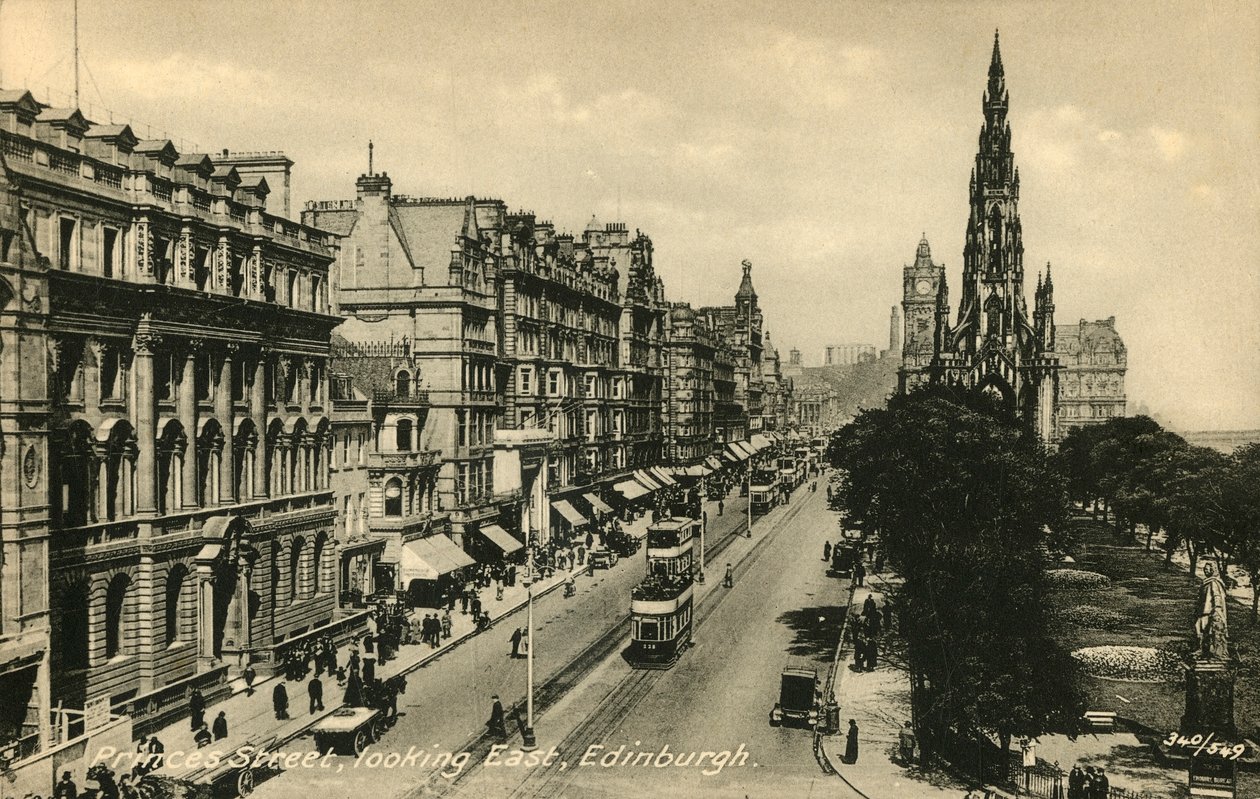 Princes Street Looking East, Edinburgh, c1920. od Unbekannt