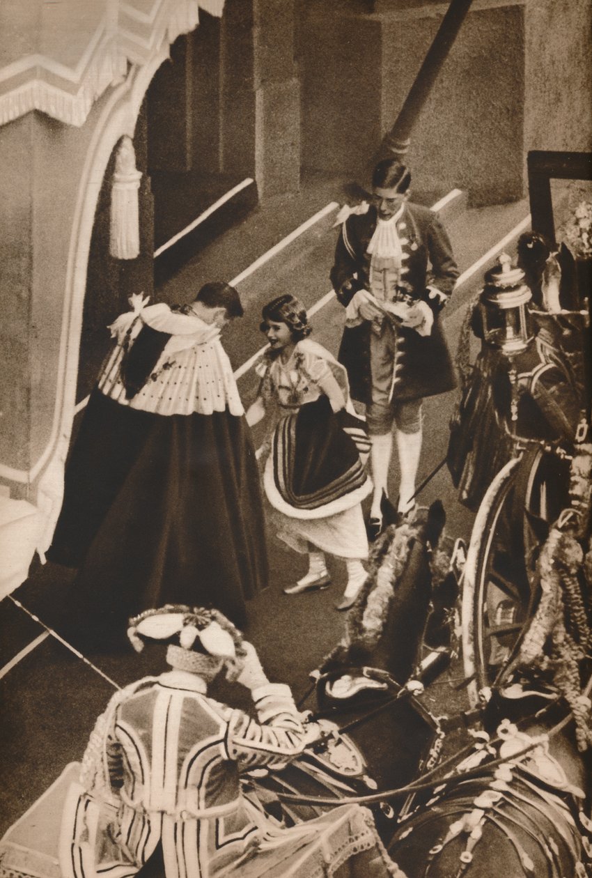 Princezna Alžběta přijíždějící na korunovaci svých rodičů, 1937 od Unbekannt