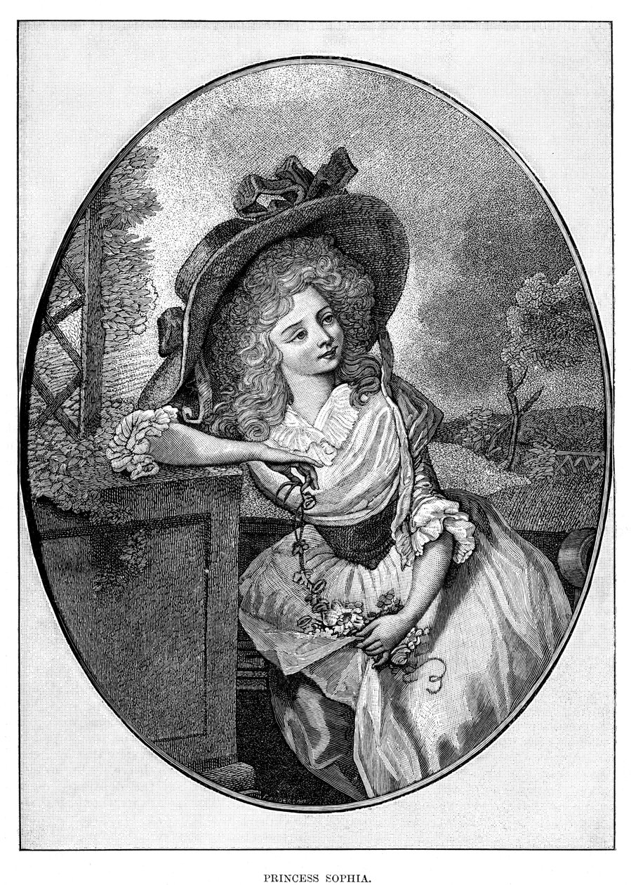 Princezna Sophia, pátá dcera Jiřího III., 19. století od Unbekannt