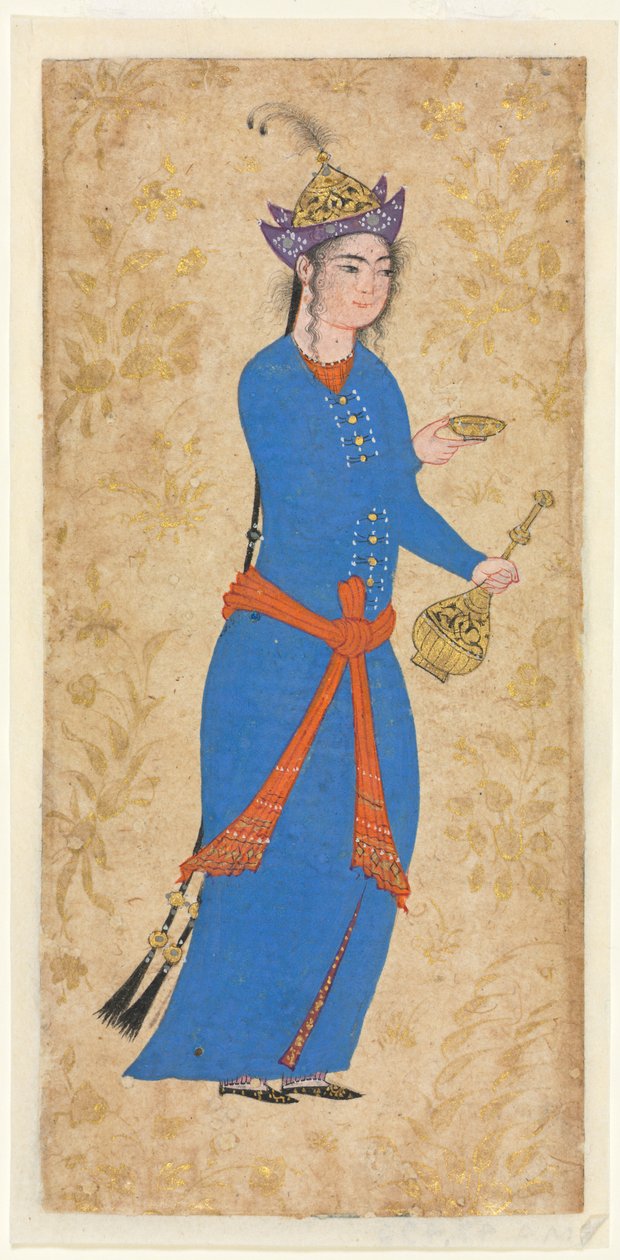Princezna s lahví vína a šálkem recto, c. 1550-1600. od Unbekannt