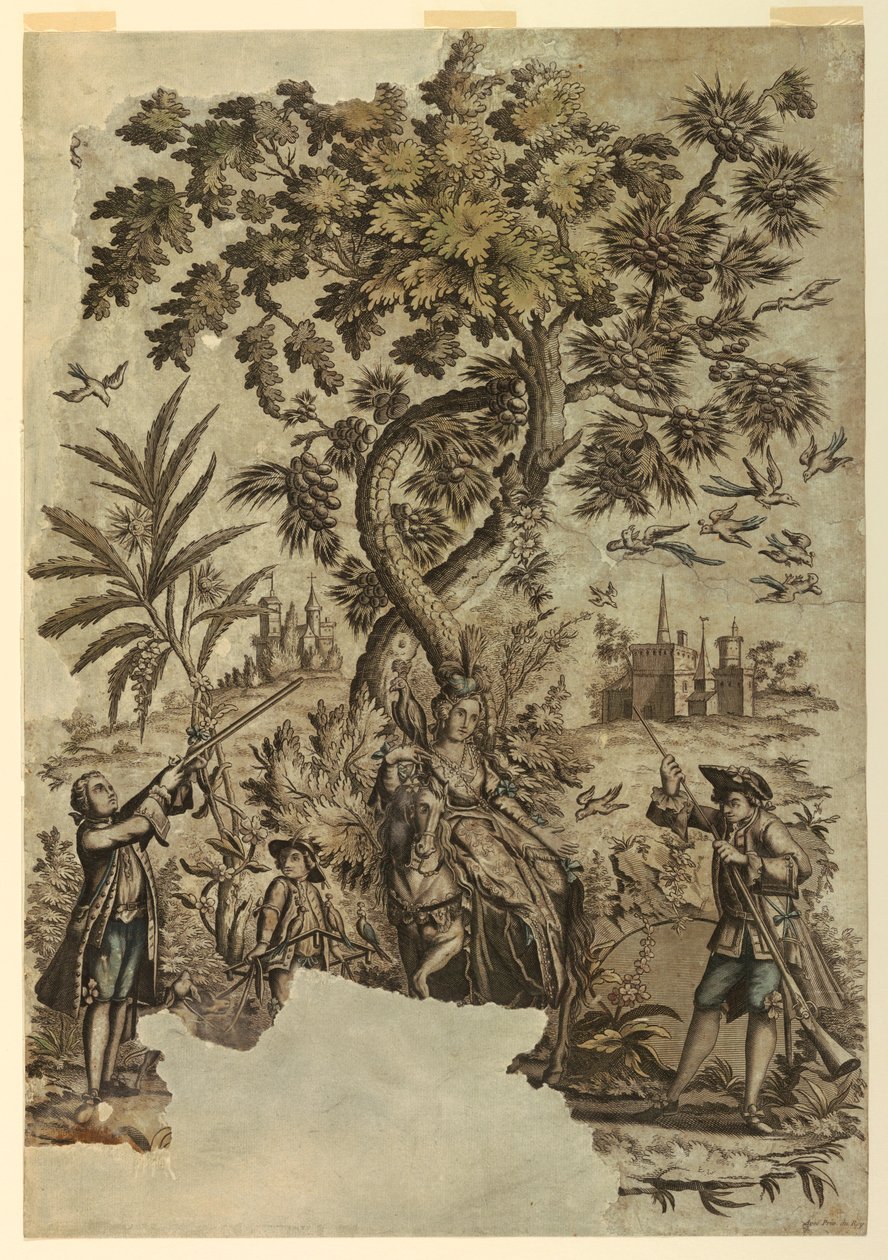 Tisk, Lov ptáků, 1730–50 od Unbekannt
