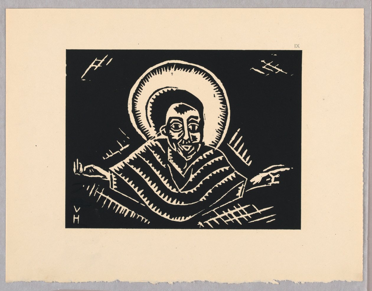Print, Christos o Poslednim Soude, Christ, Plate IX, Ethiopie, cili Christos, Madonna a Svati, jak jsem ie videl v illuminacich starych ethiopskych kodexu Portfolio od Unbekannt